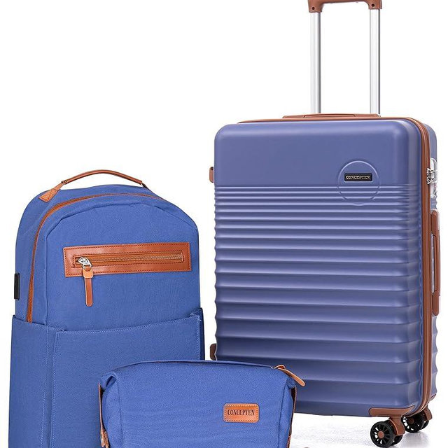 CONCEPTEN Carry On Luggage 22x14x9 Airline Approved, 20-inch Hard Shell Suitcases with Wheels, ABS Lightweight Carry on Suitcase with TSA Lock