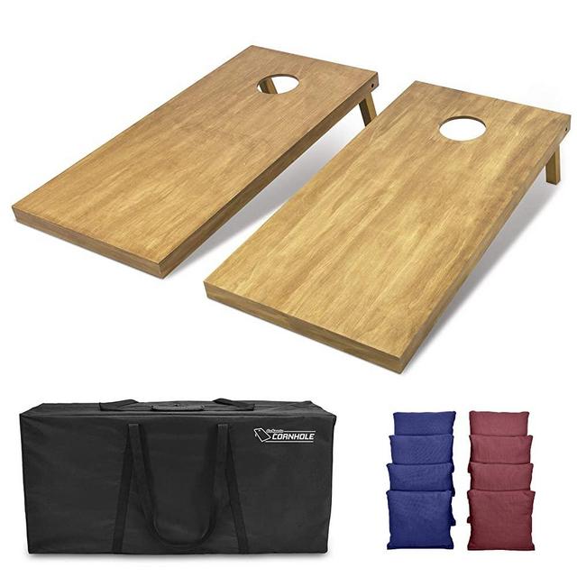GoSports 4'x2' Regulation Size Wooden Cornhole Boards Set | Includes Carrying Case | Full Regulation Size Bean Bag Toss Boards