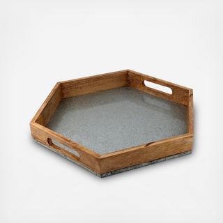 Galvanized Iron Hexagon Serving Tray