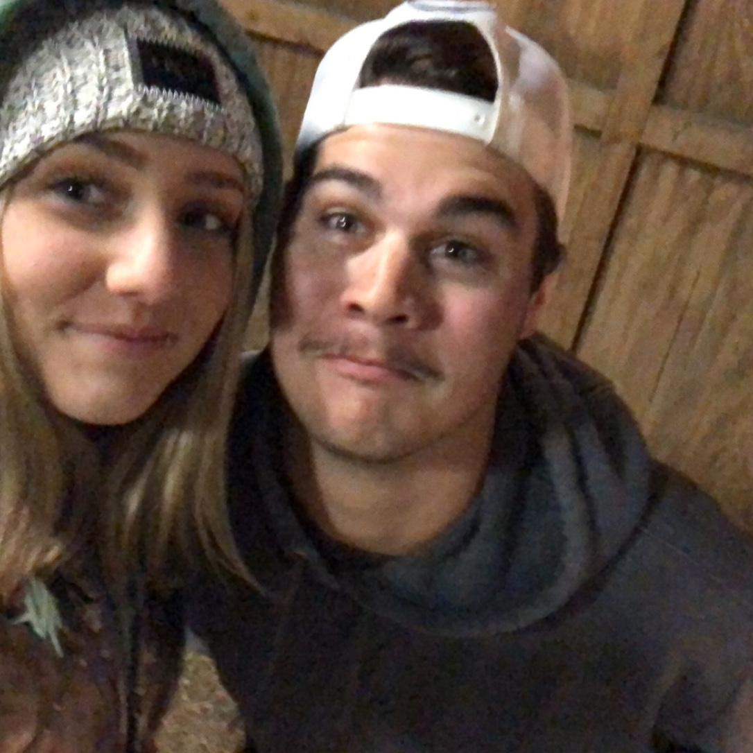 Our first photo together as a couple
