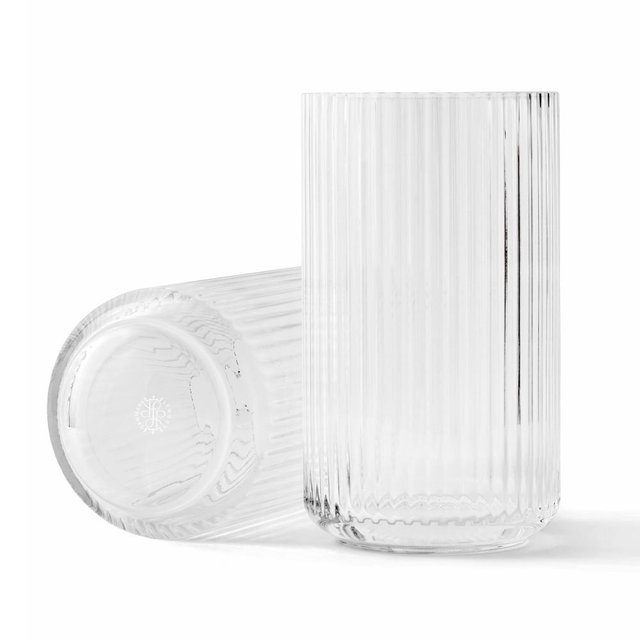 Lyngby Vase Mouth Blown Glass, Clear Glass 9.8 " x 5.7"
