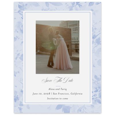 Dark Pastel Blue Wedding Digital Save the Date - Hermine Photo