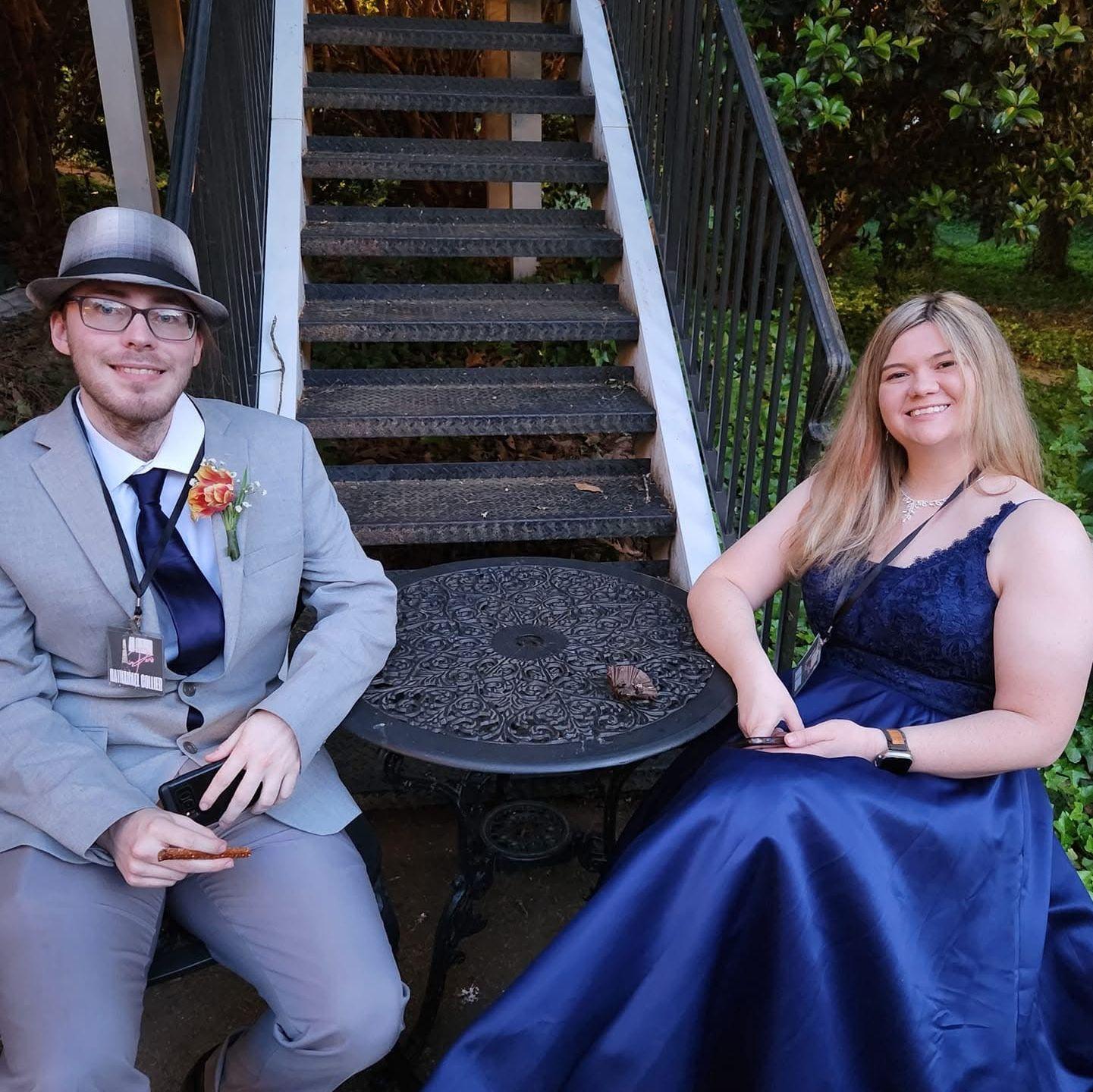 Nathanael and Maid of Honor, Emily Coons, at the Grand Holland Estate