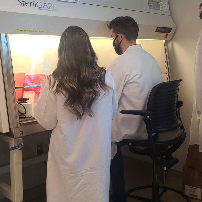 2021: Olivia and Gabriel met while working at the New Mexico Department of Health. Many hours were spent testing for COVID-19 and growing viruses!