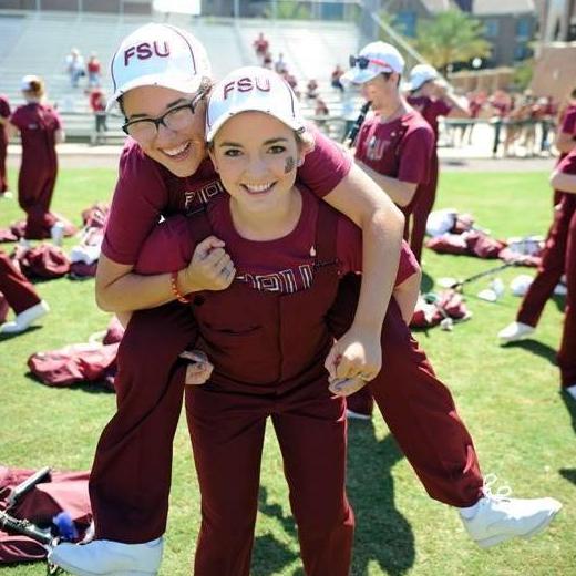 We met because we were roommates, but we really became friends and fell in love by being in the Marching Chiefs together