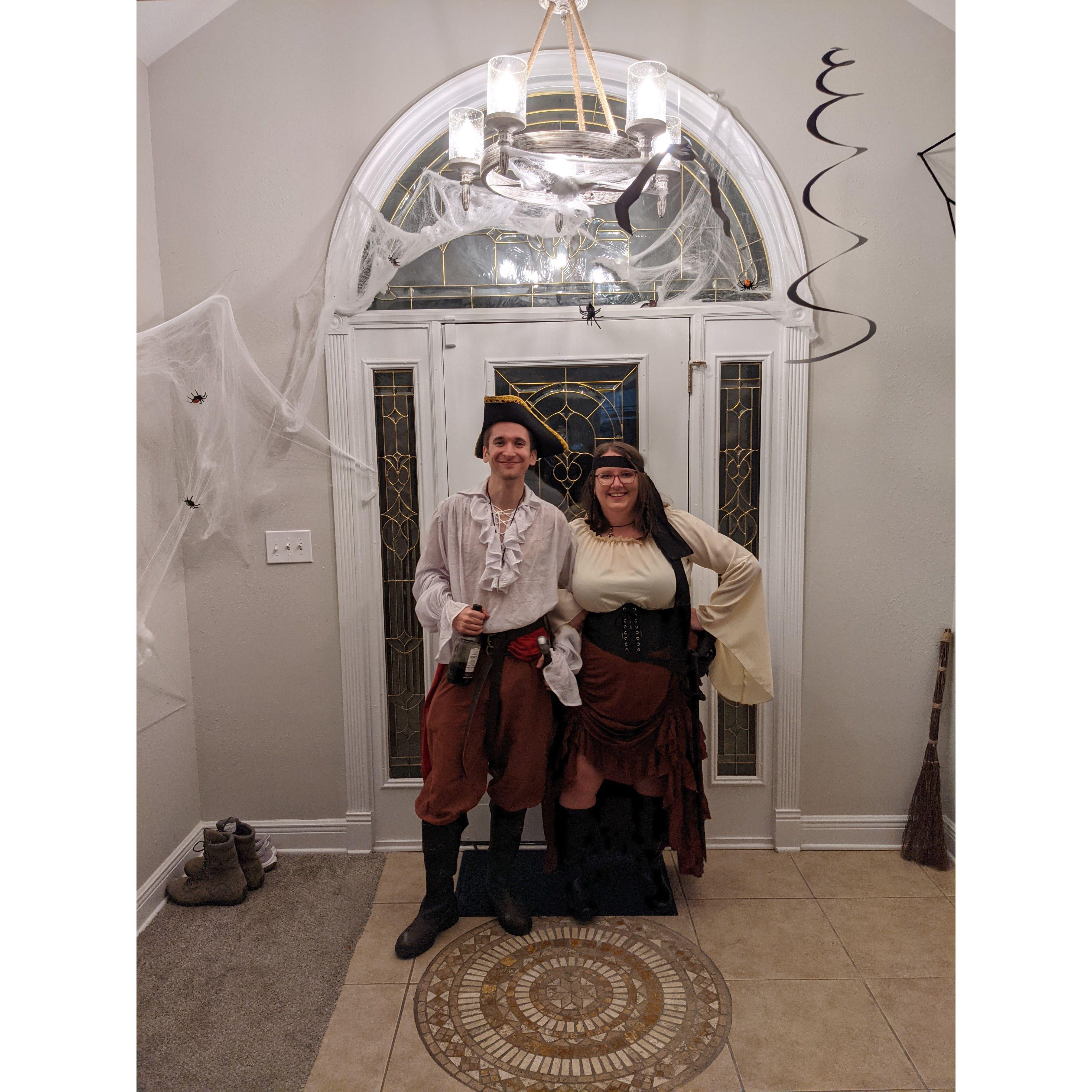 We dressed up as pirates (and said I love you for the first time) on Halloween, 2021