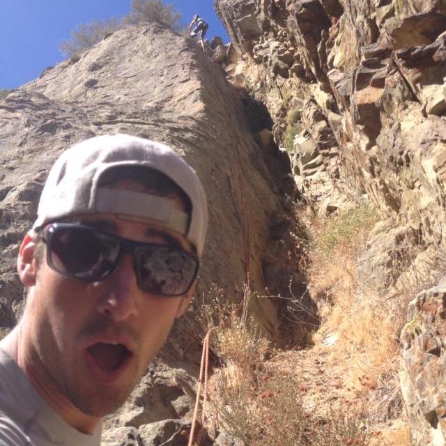 He is excited about this new union (and documents with a belay-selfie).
