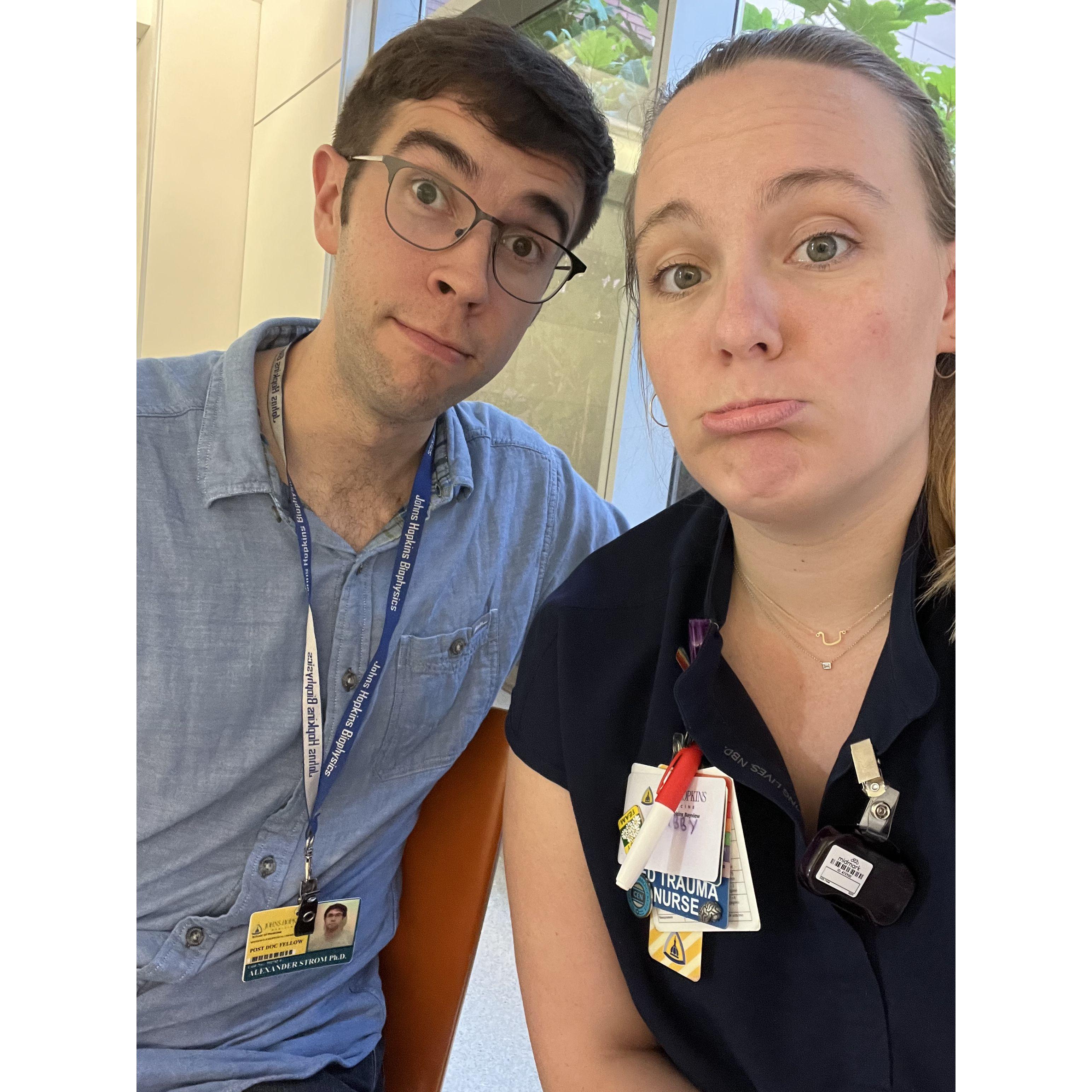 Alex's last day working at Johns Hopkins aka our last day working in the same place and being able to eat lunch together, July 2023