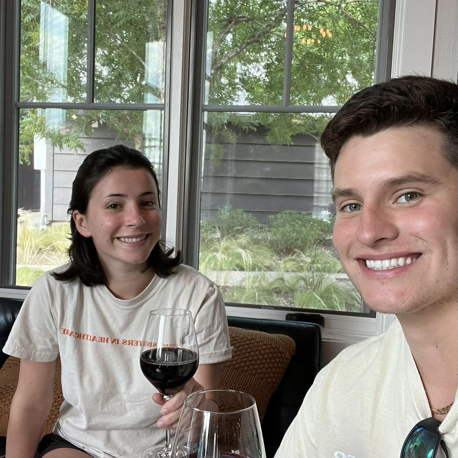 Wine tasting with Felix's parents in Dripping Springs.