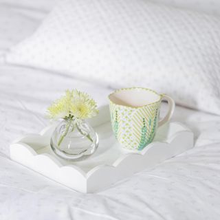 Scalloped Small Lacquered Ottoman Tray