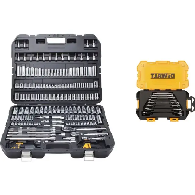 Chrome Vanadium Mechanics Tool Set (192-Piece) and SAE Combination Wrench Set (8-Piece)