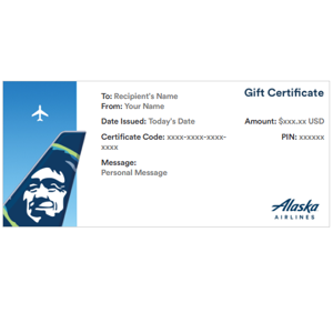 Alaska Airlines Gift Certificate