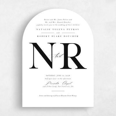 White Arch Wedding Invitation - Holt Classic
