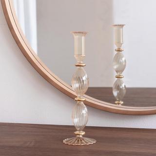 Glass Cambridge Beryl Candlestick Holder, Set of 2