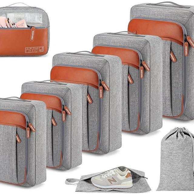 BAGPARKK 8 Set Packing Cubes for Travel,Luggage Organizer Bags Set for Travel Accessories,Travel Luggage Cubes with Toiletry Bag for Carry on Suitcases Backpack
