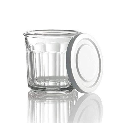 Arc International Luminarc Working Storage Jar/Dof Glass with White Lid, 14-Ounce, Set of 4 (New improved packaging)
