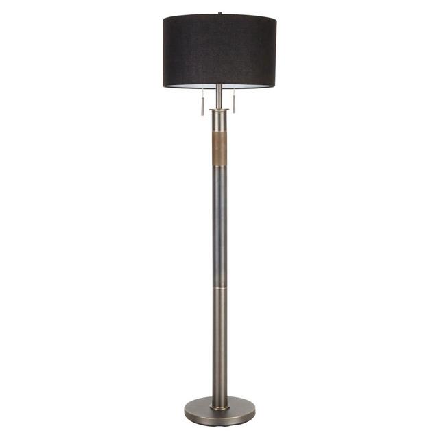 LumiSource™ Trophy Floor Lamp in Black/Brushed Nickel