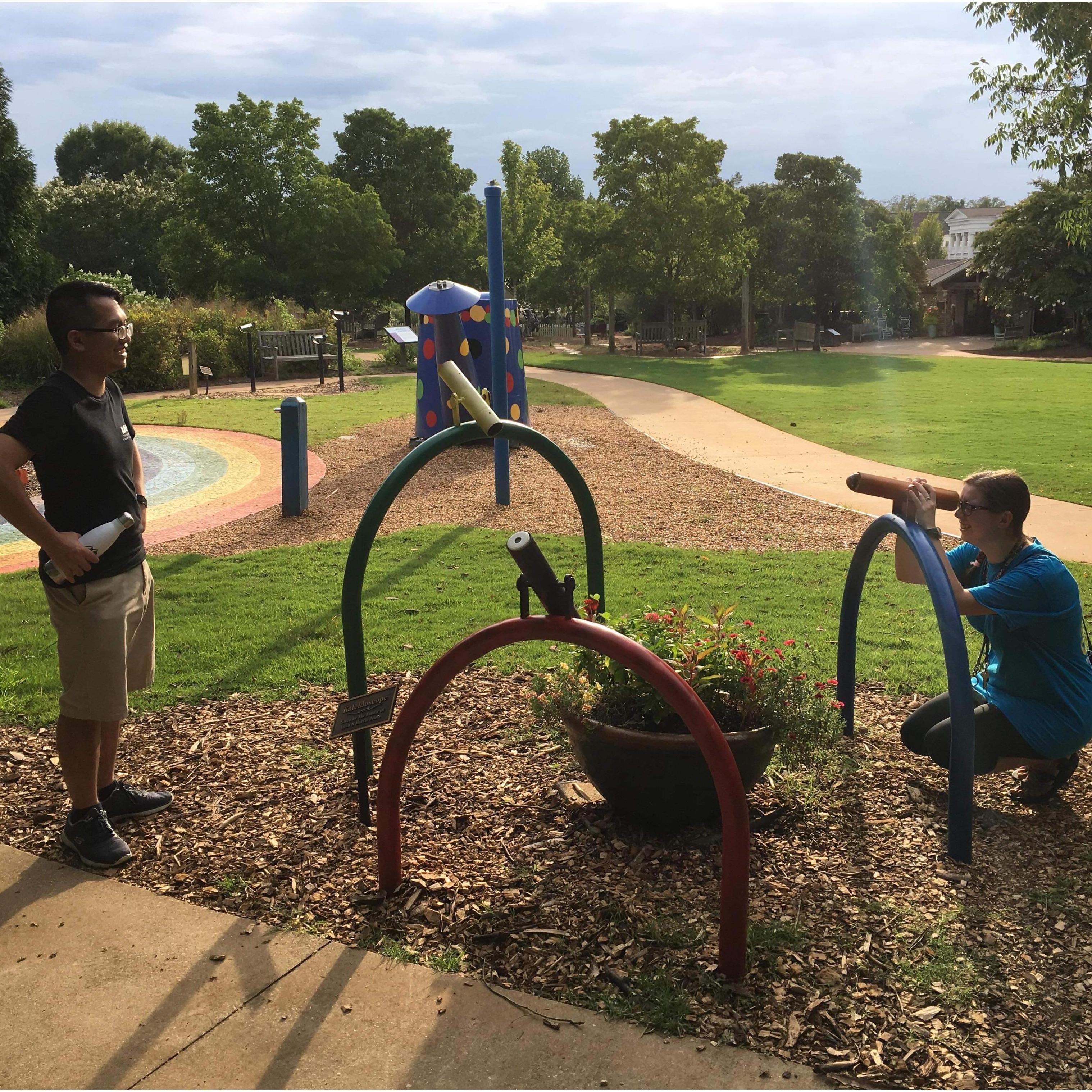 Looking through a kaleidoscope.