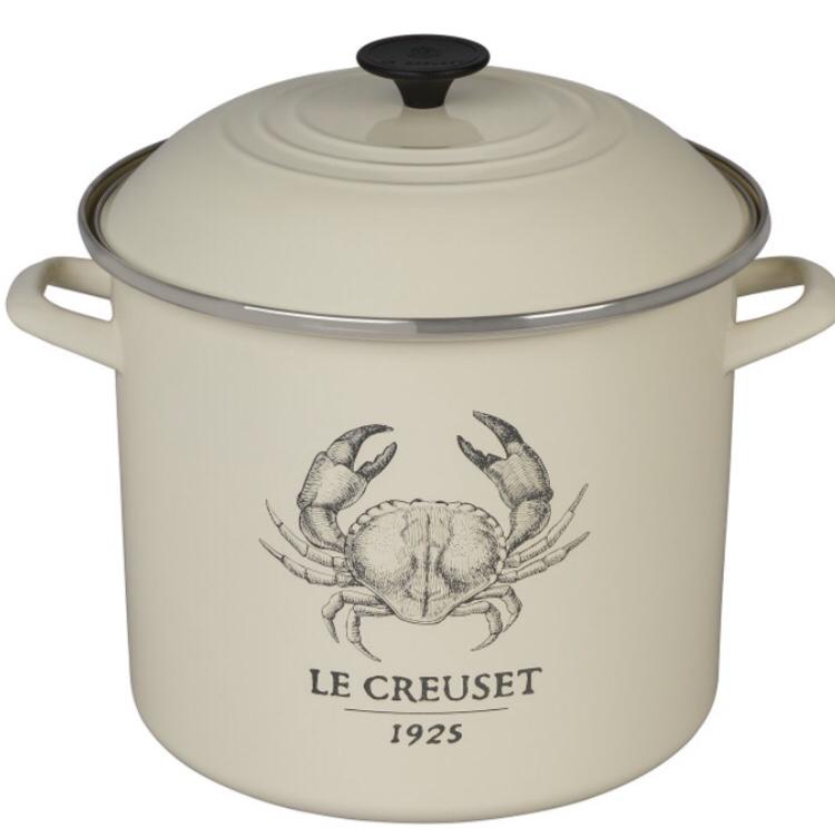Le Creuset® Crab Applique 12 qt. Stock Pot in White