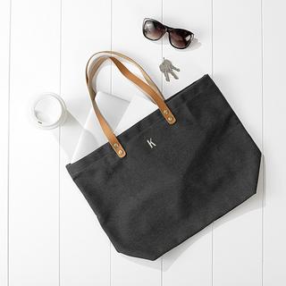 Personalized Black Canvas Tote