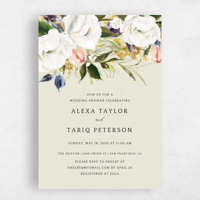 Beige Wedding Wedding Shower Invitation - Octavia Portrait