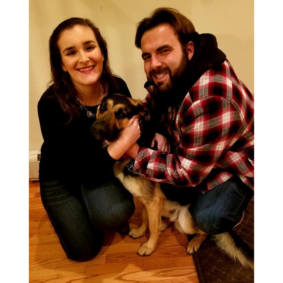 Giving snuggles to Memphis who is currently a service dog in-training at the Seeing Eye of Morristown.