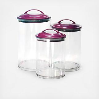 Acrylic Storage Canisters, Set of 3