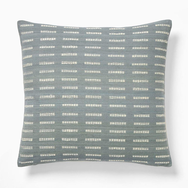Dash Silk Pillow Cover, 18x18, Aegean