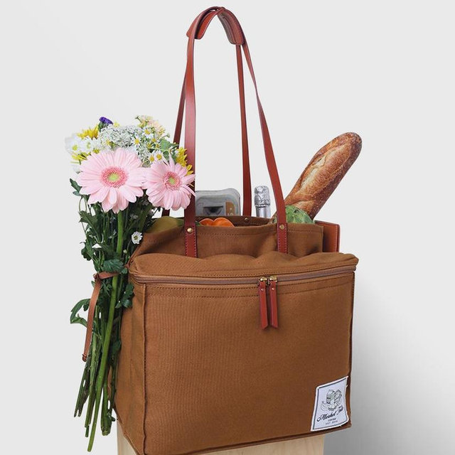 Market Tote in Bark | Caraa