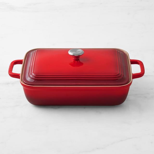 Le Creuset Stoneware Rectangular Covered Baker, 4-Qt., Cerise