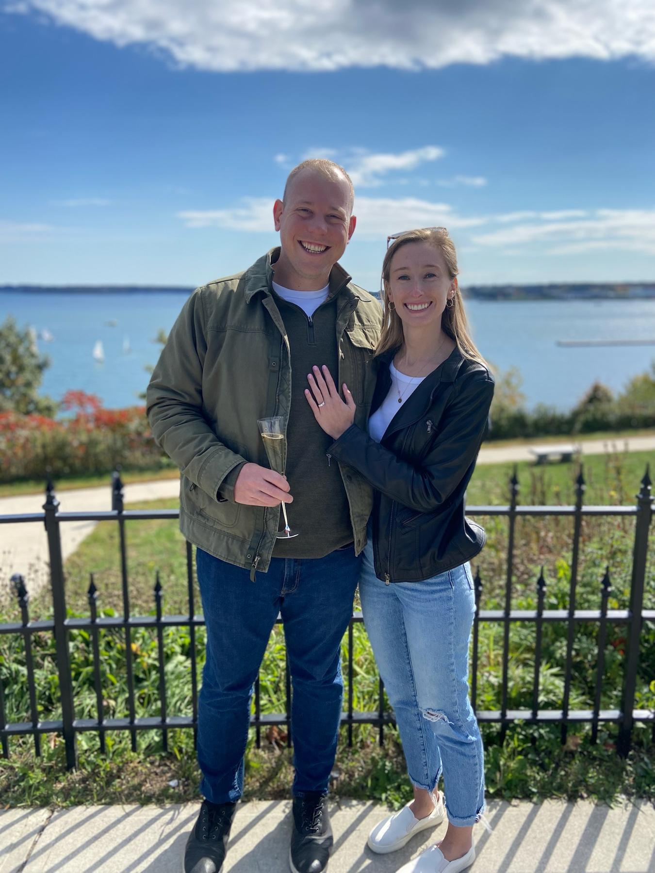 All smiles after Dan pulled off the perfect proposal