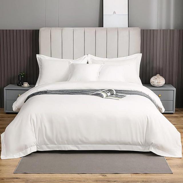 eBeddy Linens 100% Egyptian Cotton Duvet Cover King Size 104x90 Inch, Sateen Duvet Cover 800 Thread Count, Soft, Breathable Cotton Quilt Cover with Hidden Zipper Closure - 3 PC - Antique White