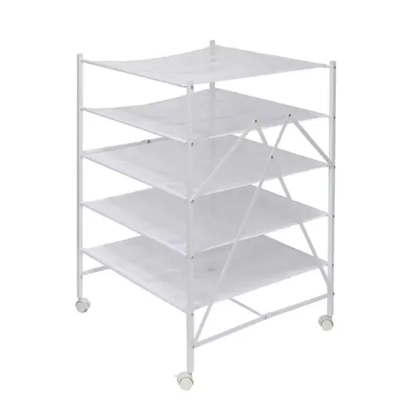 26 in. W x 36 in. H White Steel Portable Rolling Clothes Drying Rack