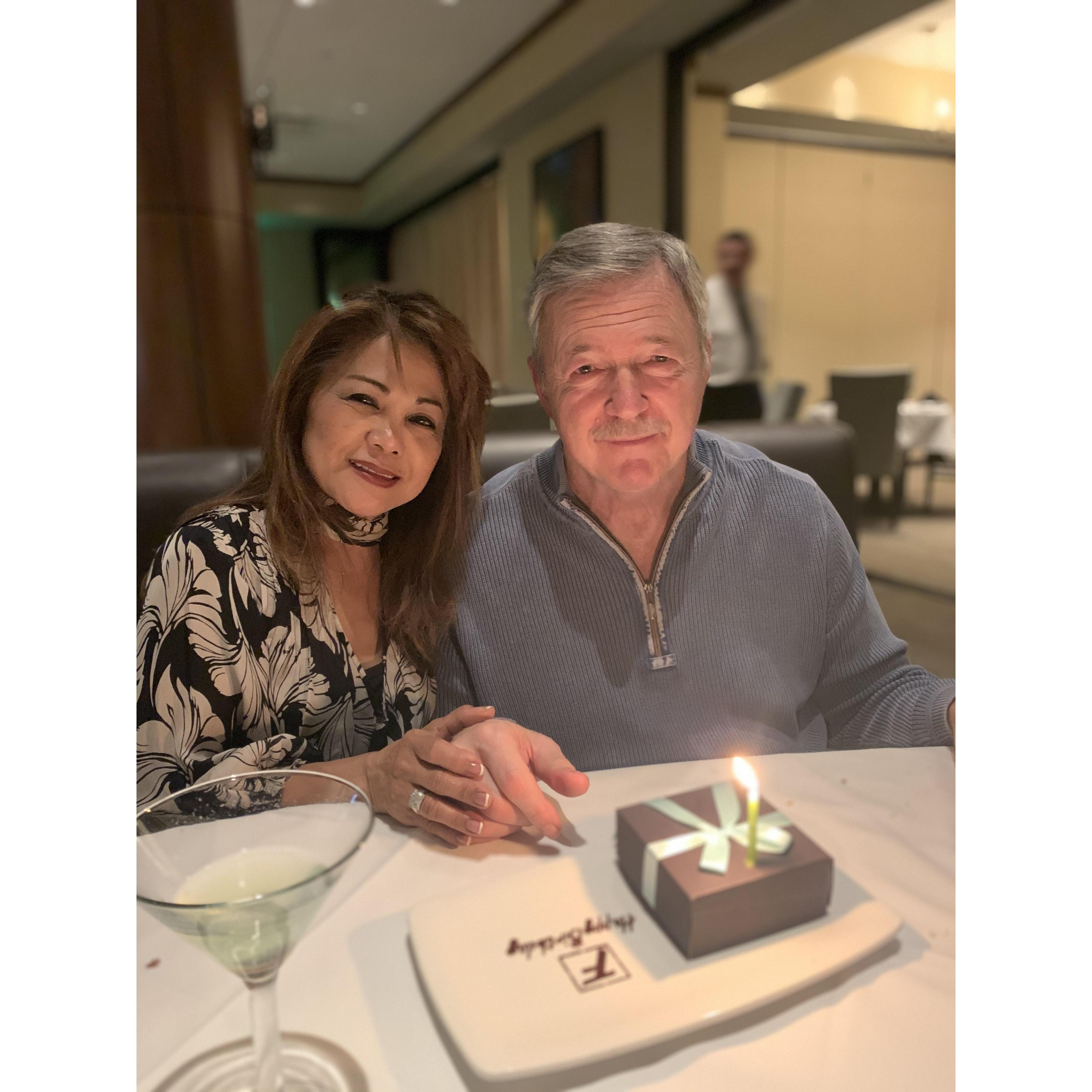 Dinner at Fleming's Jim's birthday celebration with Cheryl and Rob!