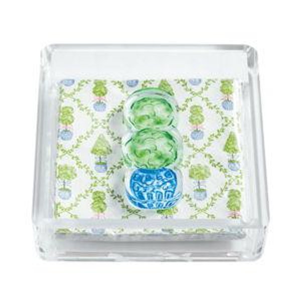 Topiary Napkin Holder And Weight Set
