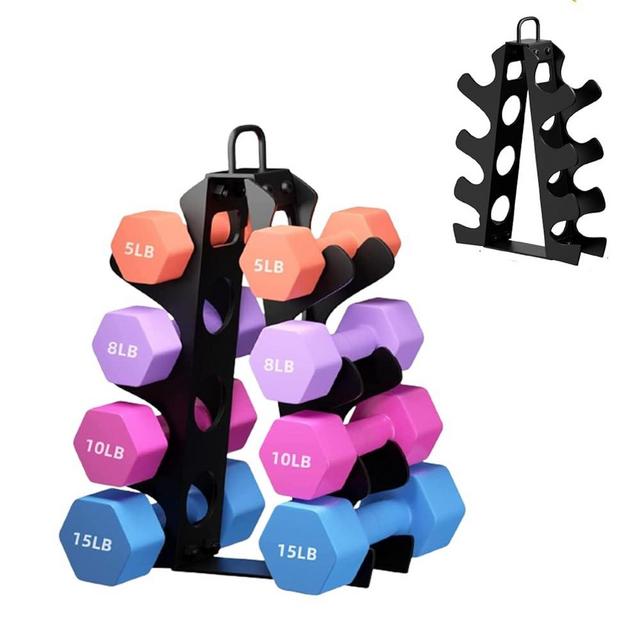 Weight Rack for Dumbbells, EXBTOKA Compact A-Frame Dumbbell Rack Stand Only, Dumbbell Rack with Handle, for Home Gym Workout