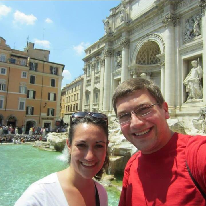 At the Trevi Fountain in Rome, Italy during Christina's graduate school study abroad program in 2013.
