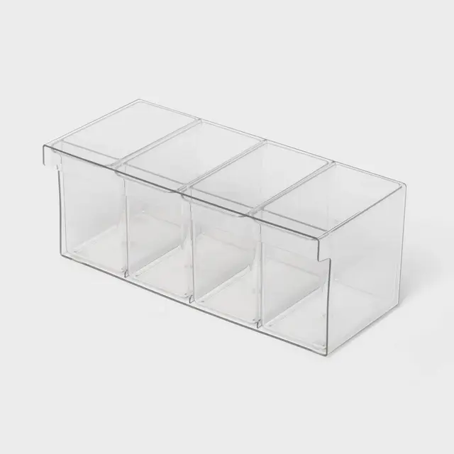 Plastic Coffee Pod Organizer Bin with Divided Section and Drawer Clear - Brightroom™