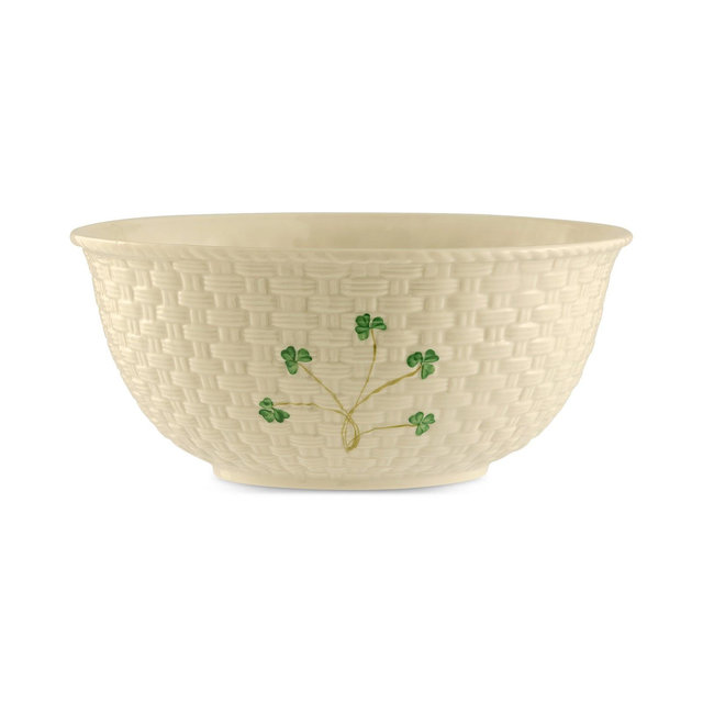Belleek Pottery Shamrock Mixing Bowl