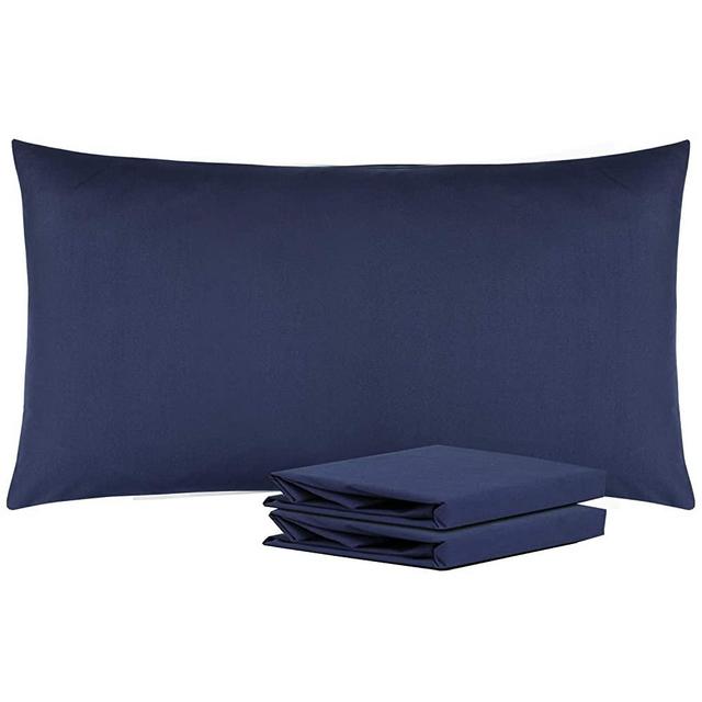 NTBAY King Pillowcases Set of 2, 100% Brushed Microfiber, Soft and Cozy, Wrinkle, Fade, Stain Resistant with Envelope Closure, 20"x 36", Navy
