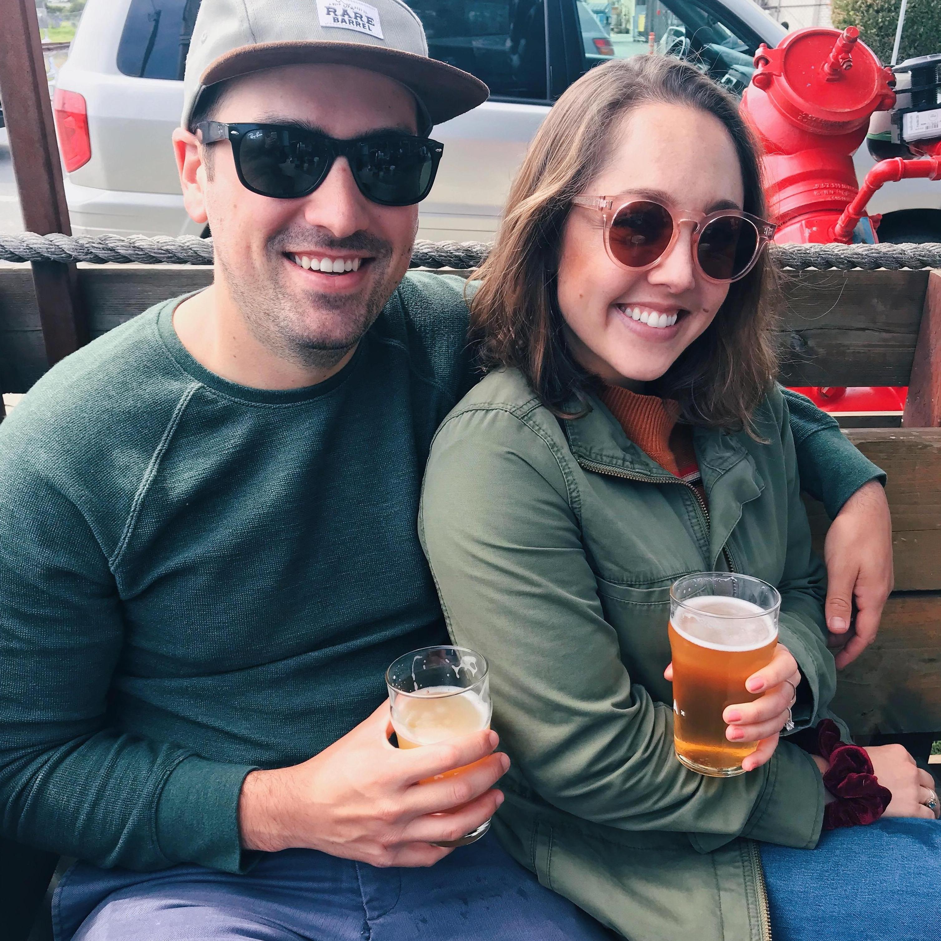 Beer at one of our favorite spots in Santa Cruz, Humble Sea Brewery.