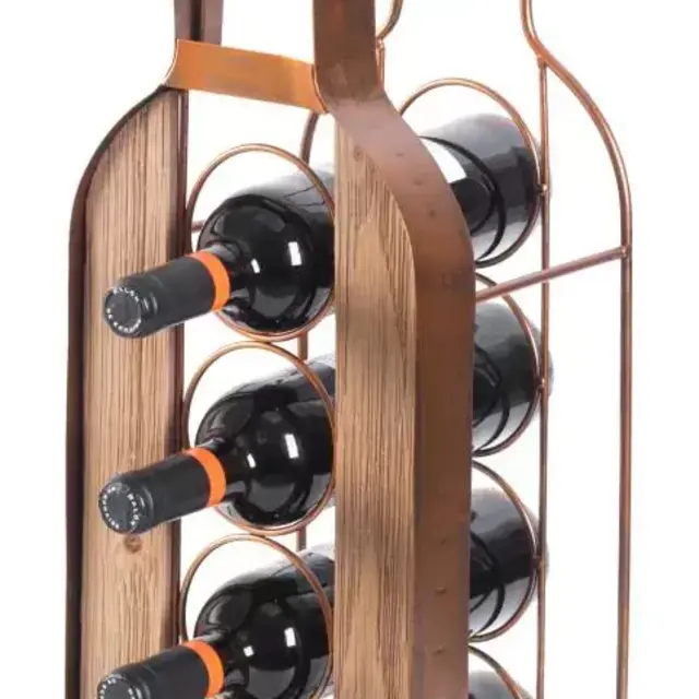 Vintiquewise 4-Bottle Brown/Metal Metal Wine Rack