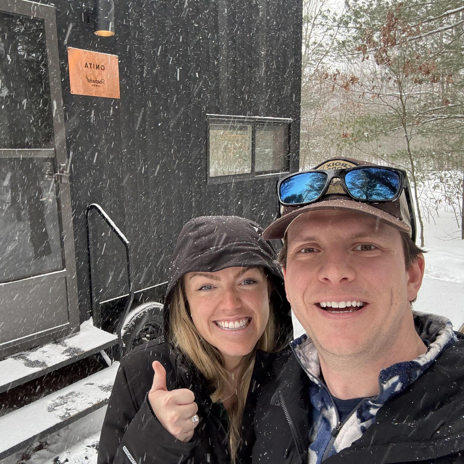 This was from a little Postcard Cabin getaway in South Haven, MI. Kelly did a great job braving the cold!