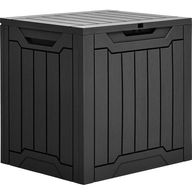 YITAHOME 31 Gallon Outdoor Storage Box, Resin Deck Box and Waterproof Package Delivery Box for Gardening Tools, Pool Supplies, Patio Furniture, Lockable, Black