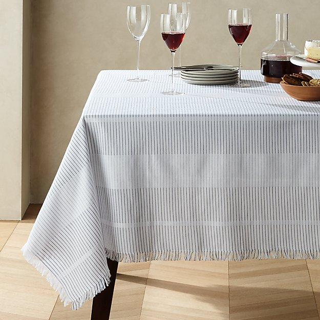 Modern Stripe Fringe 60"x90" Tablecloth