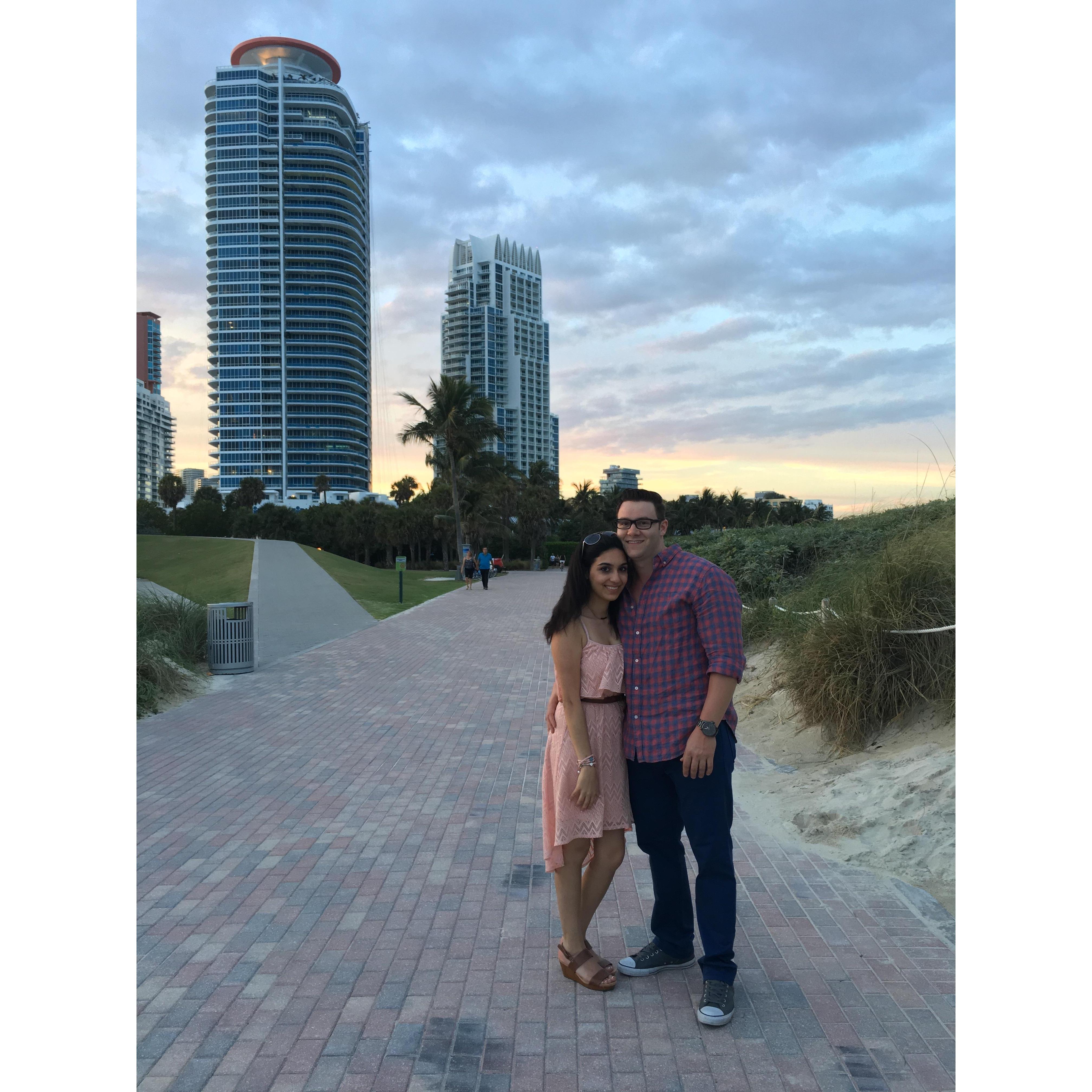 Walking down South Pointe Park in South Beach, Miami!