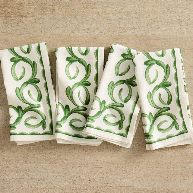 Puebla Organic Cotton Napkins, Set of 4 - Green