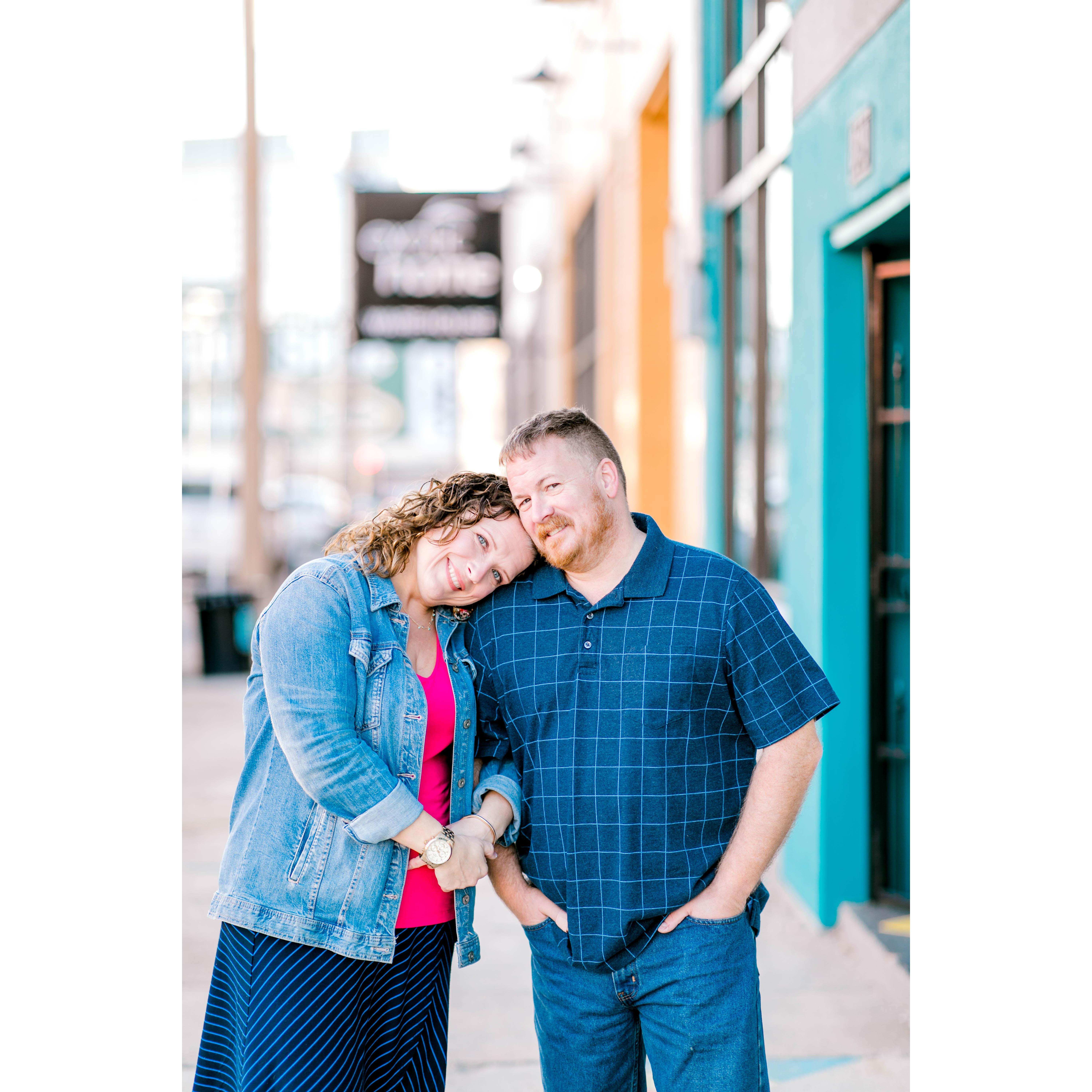 In return, I decided to 'surprise' him with last minute engagement photo shoot in Norfolk's Neon District because I have a thing for murals, just like I have a thing for him. -Jen