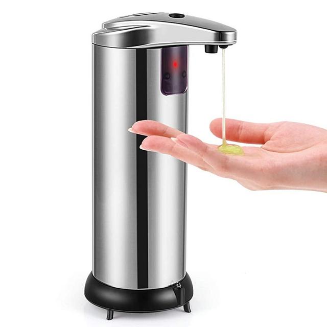 HAYI Soap Dispenser, Touchless Automatic Soap Dispenser Stainless Steel Infrared Sensor, Adjustable Hands-Free Soap Dispenser Suitable for Bathroom Kitchen