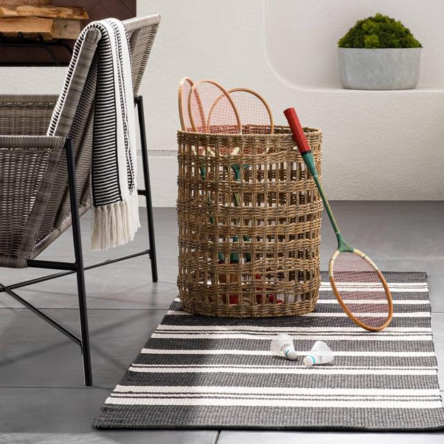 Runner Outdoor Rug Black Stripe - Threshold Designed with Studio McGee™